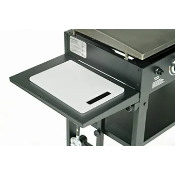 Blackstone 1853 Flat Top Gas Grill 2 Burner Propane Fuelled Rear Grease Management System 28” Outdoor Griddle Station for Camping with Built in Cutting Board and Garbage Holder, 28 Inch, Black