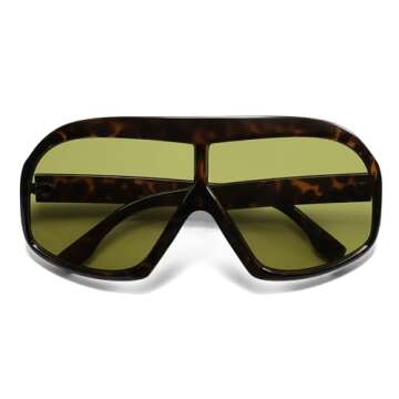 HERJOUR Oversized Retro Trendy Aviator Sunglasses Womens Mens 70s Classic Vintage Sun Glasses AR82243