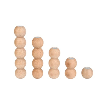 Gurfuy Rustic Wood Candle Holders Set of 5 for Decor