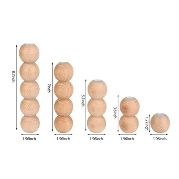 Gurfuy Rustic Wood Candle Holders Set of 5 for Decor