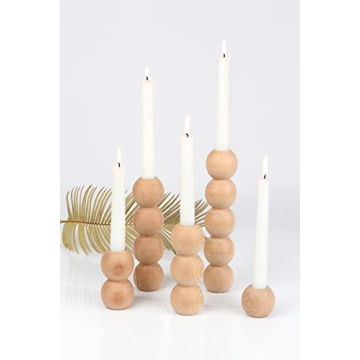 Gurfuy Rustic Wood Candle Holders Set of 5 for Decor