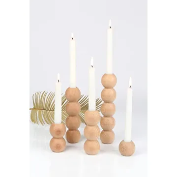 Gurfuy Rustic Wood Candle Holders Set of 5 for Decor