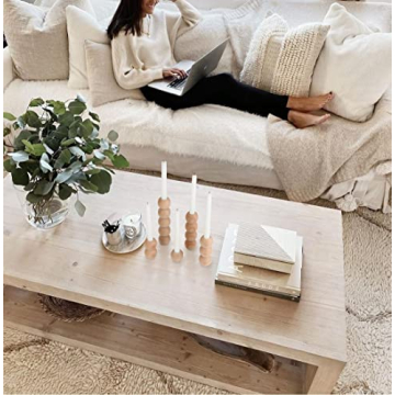 Gurfuy Rustic Wood Candle Holders Set of 5 for Decor