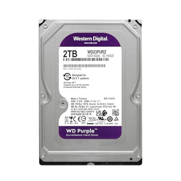 Renewed 2TB WD Purple Surveillance HDD for Security Systems