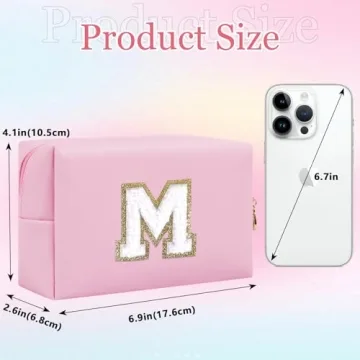 Stylish Small Personalized Letter Makeup Bag for Travel and Daily Use