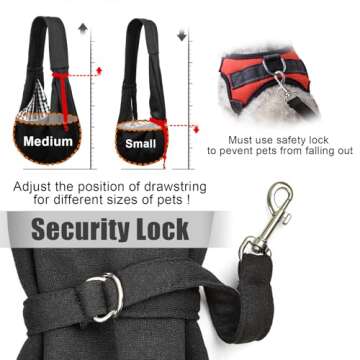 Tomkas Small Dog Sling Carrier - Classic Pocket & Classic Strap & Classic Pocket - for 2-7 lbs Pets(Black)