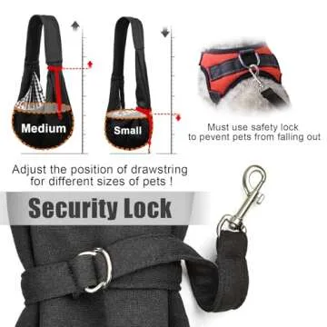 Tomkas Small Dog Sling Carrier - Classic Pocket & Classic Strap & Classic Pocket - for 2-7 lbs Pets(Black)