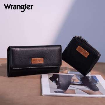 Wrangler Trendy Women Purses Handbags and RFID Blocking Wallets Set
