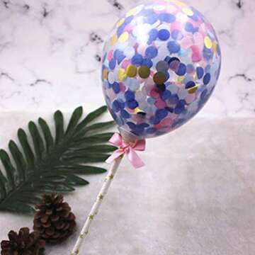 Colorful Confetti Balloon Cake Topper for Celebrations