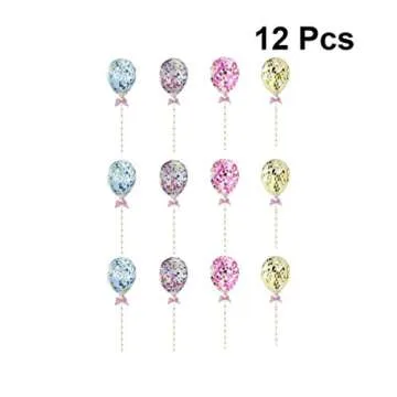 Colorful Confetti Balloon Cake Topper for Celebrations