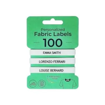 100 Iron-On Name Tags for Clothes: Customizable Fabric Labels, Safe for Kids' School Uniforms, Baby Clothing