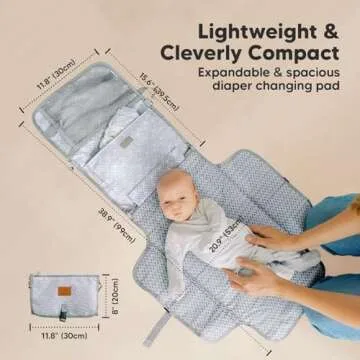 KeaBabies Portable Diaper Changing Pad - Large & Wipeable