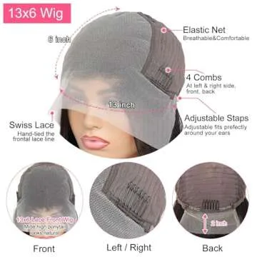 Drosuud 30 Inch 13X6 Lace Front Wigs Human Hair 200% Density Body Wave HD Lace Front Wigs Human Hair Pre Plucked Glueless Wigs Human Hair for Women With Baby Hair