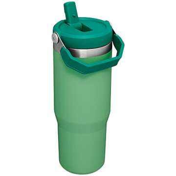Stanley IceFlow Stainless Steel Tumbler - Vacuum Insulated Water Bottle for Home, Office or Car Reusable Cup with Straw Leak Resistant Flip Cold for 12 Hours or Iced for 2 Days, Jade, 30oz