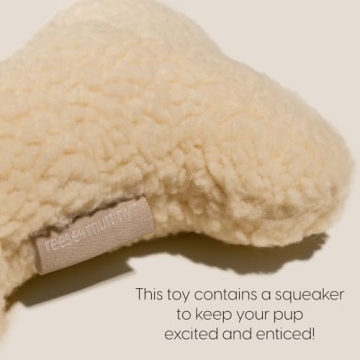 Reese+Murphy Ivory Plush Dog Toy for Medium & Large Dogs