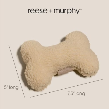 Reese+Murphy Ivory Plush Dog Toy for Medium & Large Dogs