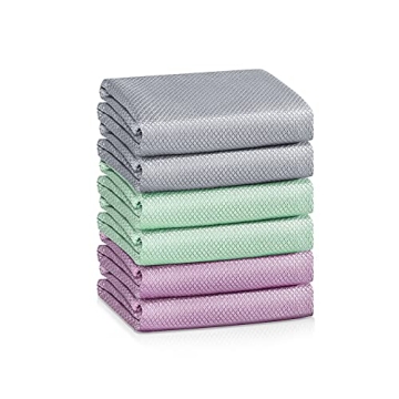 Fish Scale Streak Free Magic Glass Cleaning Cloths - Pack of 6, Mix Colors