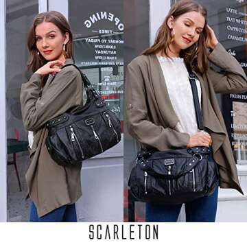 Scarleton Purses for Women Large Hobo Bags Washed Vegan Leather Shoulder Bag Satchel Tote Top Handle...