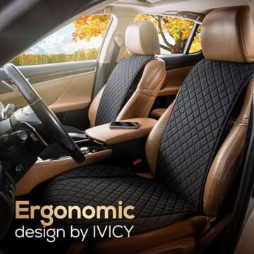 IVICY Linen Car Seat Cover - Universal Non-Slip Protector
