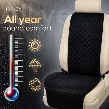 IVICY Linen Car Seat Cover - Universal Non-Slip Protector