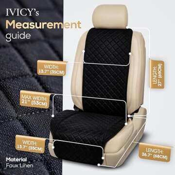 IVICY Linen Car Seat Cover - Universal Non-Slip Protector