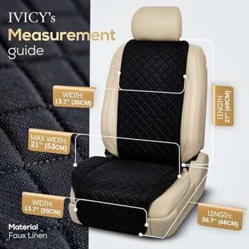 IVICY Linen Car Seat Cover - Universal Non-Slip Protector