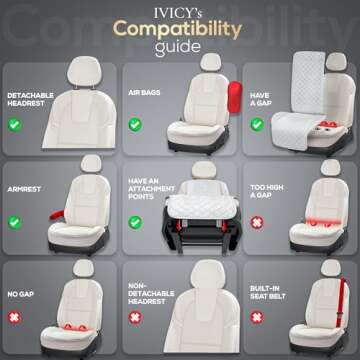 IVICY Linen Car Seat Cover - Universal Non-Slip Protector