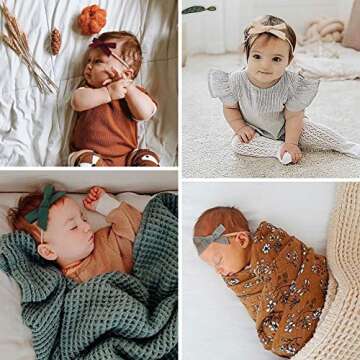 Prohouse 16PCS Baby Nylon Headbands Hairbands Hair Bow Elastics for Baby Girls Newborn Infant Toddlers Kids