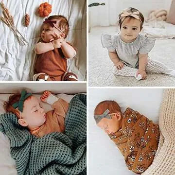 Prohouse 16PCS Baby Nylon Headbands Hairbands Hair Bow Elastics for Baby Girls Newborn Infant Toddlers Kids