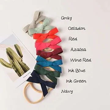 Prohouse 16PCS Baby Nylon Headbands Hairbands Hair Bow Elastics for Baby Girls Newborn Infant Toddlers Kids