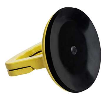 FCHO Glass Suction Cup Heavy Duty Aluminum Vacuum Plate Puller Handle Holder Hooks Duty Galss Lifting/Tile Suction Cup Lifter/Moving Glass/Pad for Lifting (Yellow, 2Pack)