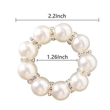 Kintyno Elegant Pearl Beaded Napkin Rings for All Occasions