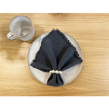 Kintyno Elegant Pearl Beaded Napkin Rings for All Occasions