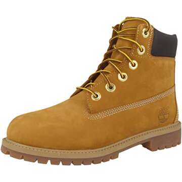 Timberland 6" Premium Waterproof Boot Core (Big Kid), Wheat Nubuck, 36 US Unisex