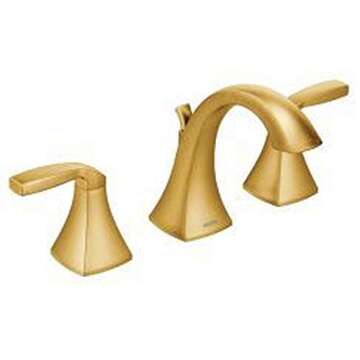 Moen Voss Brushed Gold Contemporary Two-Handle Widespread Bathroom Sink Faucet Trim Kit for Adjustab...