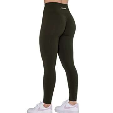 AUROLA Intensify Workout Leggings for Women Seamless Scrunch Tights Tummy Control Gym Fitness Girl S...