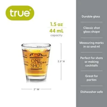 True Bullseye Measuring Shot Glass - 1.5 oz Cocktail Essential