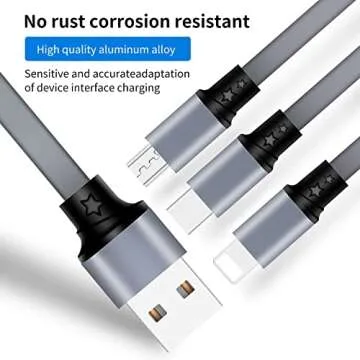 SDBAUX 2Pack Retractable 3 in 1 Multi USB Charger