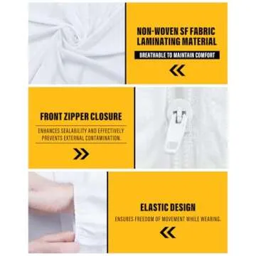 Hazmat Suit Disposable Coverall | Full Body Painters Suit in 7 Sizes with Multiple Specifications fo...