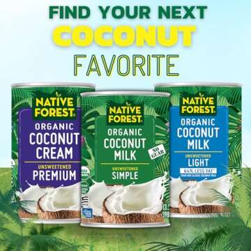 Native Forest Organic Coconut Milk Unsweetened - Coconut Milk Canned, Unsweetened Coconut Milk Organic, Classic - 13.5 Fl Oz (Pack of 12)