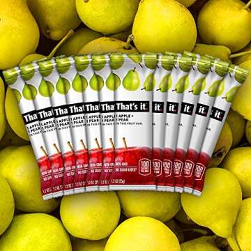 That's It. Gluten-Free Apple + Pear Fruit Bars, 14.4 Ounce, 12 Bars, No Preservatives, No Added Sugar, Paleo, Good for Children, Best High Fiber Vegan Snack