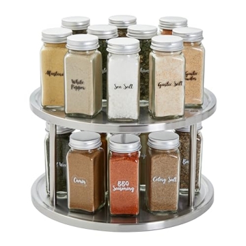 Juvale 2 Tier Lazy Susan Spice Rack for Kitchen Organization