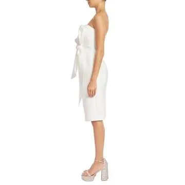 Badgley Mischka Strapless Front Bow Sheath Cocktail Dress Azure