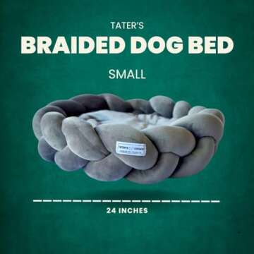 Tater's Choice 24" Dog Bed - Premium Braided Dog Bed - Luxurious and Durable Pet Beds with Plush Pol...