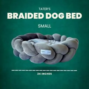 Tater's Choice 24" Dog Bed - Premium Braided Dog Bed - Luxurious and Durable Pet Beds with Plush Pol...