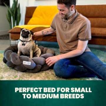 Tater's Choice 24" Dog Bed - Premium Braided Dog Bed - Luxurious and Durable Pet Beds with Plush Polyester Filling, Non-Slip Base, and Stylish Design, Washable Mattress, Charcoal Grey, 24 inch, Small