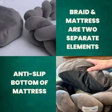 Tater's Choice 24" Dog Bed - Premium Braided Dog Bed - Luxurious and Durable Pet Beds with Plush Polyester Filling, Non-Slip Base, and Stylish Design, Washable Mattress, Charcoal Grey, 24 inch, Small