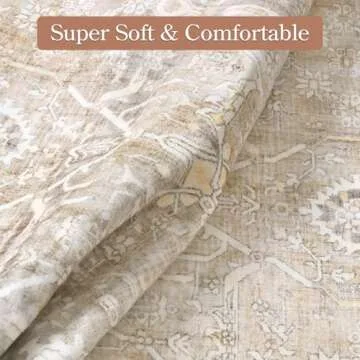 Collive 8x10 Washable Area Rug - Soft, Stain Resistant