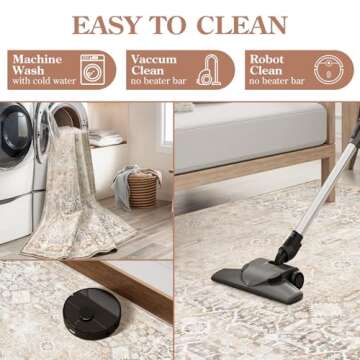 Collive 8x10 Washable Area Rug - Soft, Stain Resistant