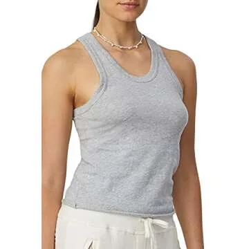 Bandier x Sincerely Jules_The Willow Scoop Neck Tank Vintage Heather Grey-XS